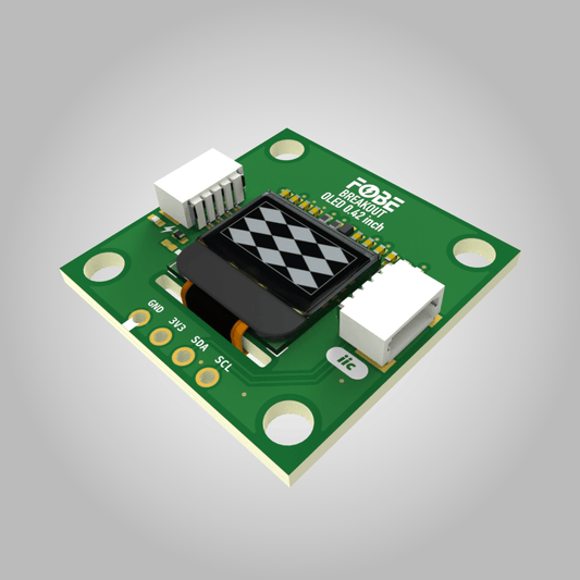 FoBE Breakout OLED 0.42 inch 72x40 monochrome display module with SSD1315 and I2C interface