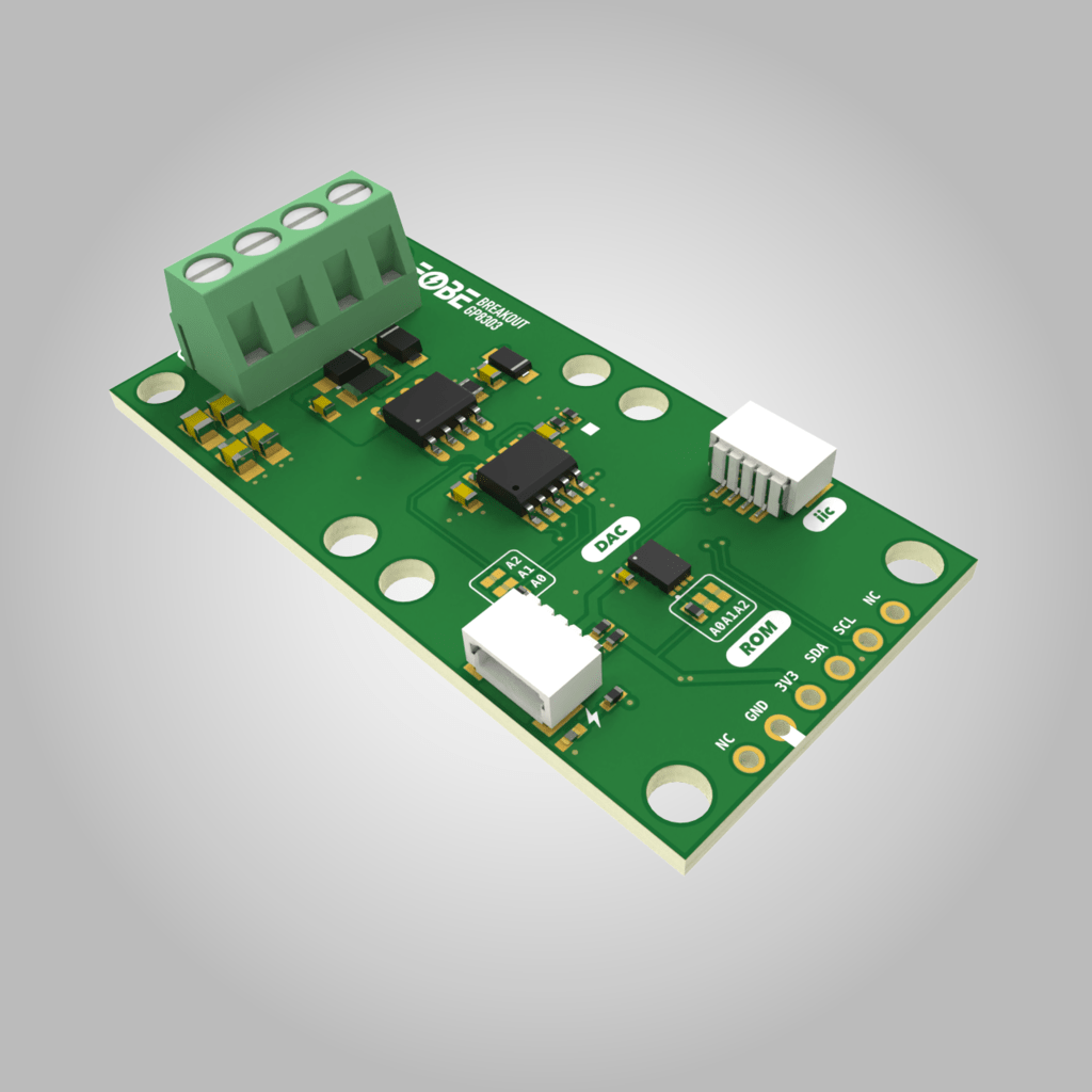 FoBE Breakout GP8303 12-bit I2C to 4-20mA DAC module with EEPROM calibration
