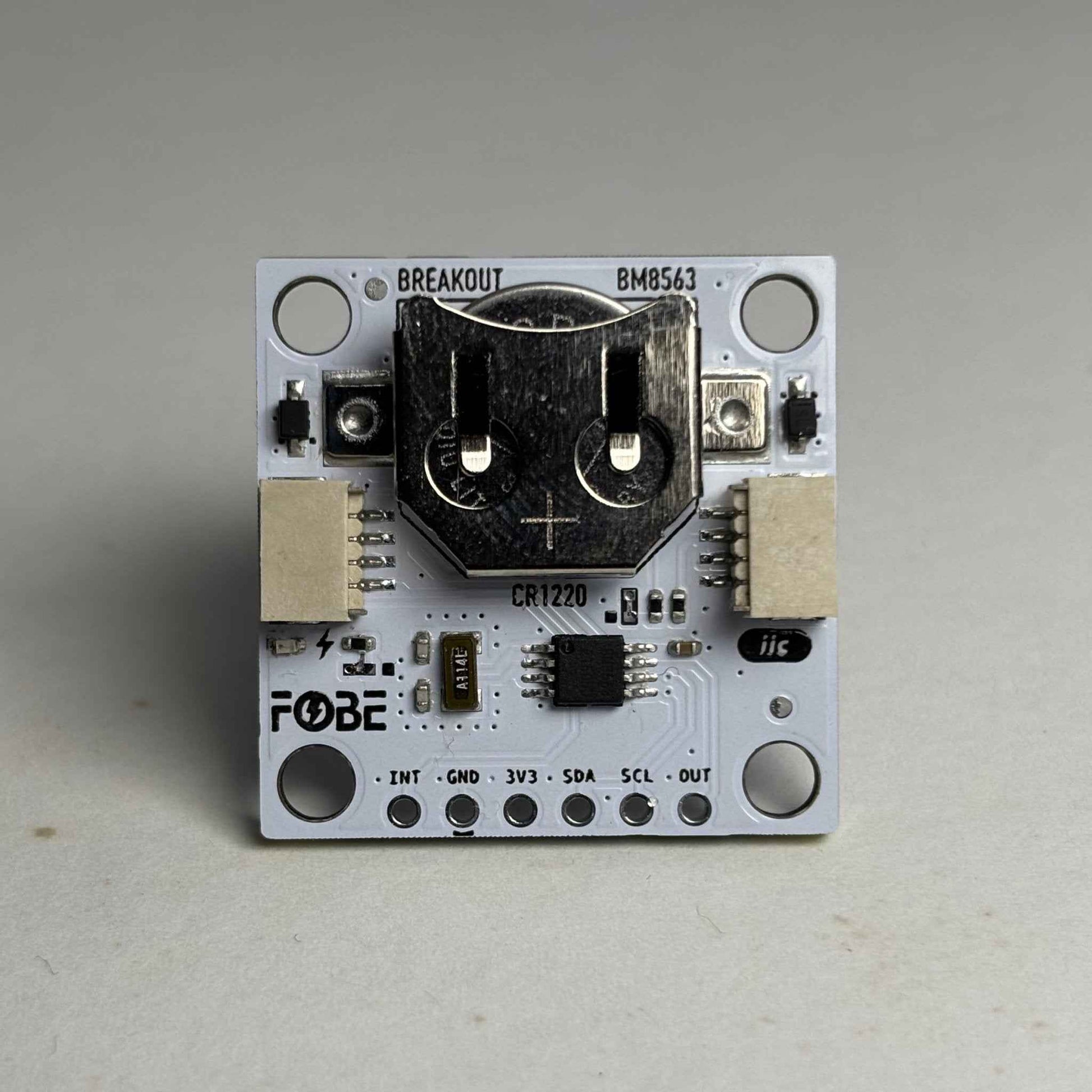 FoBE Breakout BM8563 ultra-low power RTC calendar module with alarm and timer functions