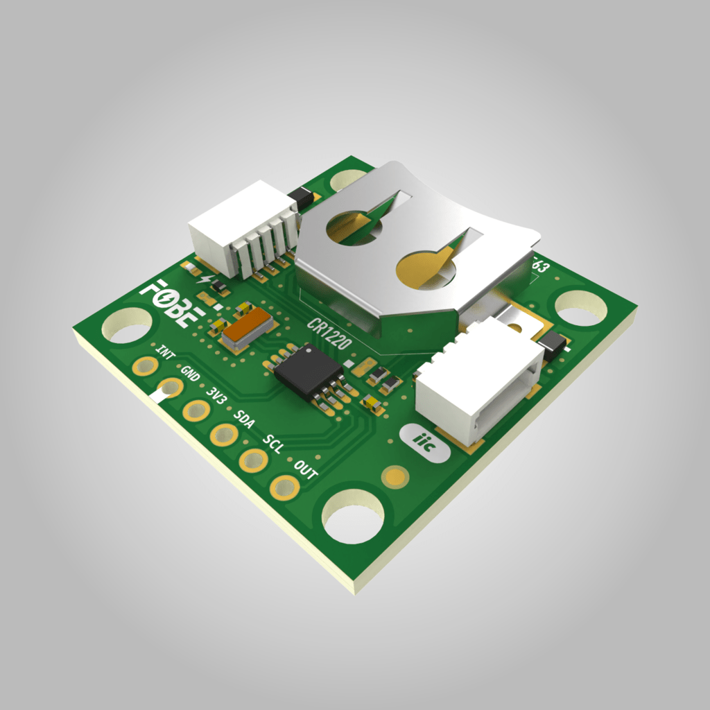 FoBE Breakout BM8563 real-time clock RTC module with CR1220 battery holder and I2C interface