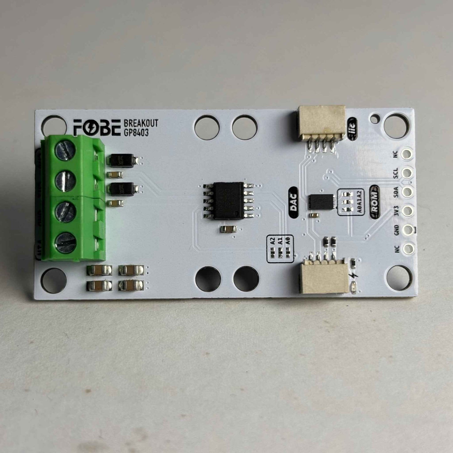 FoBE Breakout GP8403 - 0-5V/0-10V 2-Channel IIC DAC