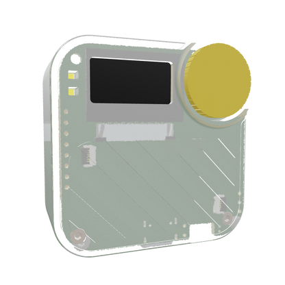 FoBE Mesh Tracker C1 LoRa development board with Transparent Resin (SLA) Case — 3D perspective render