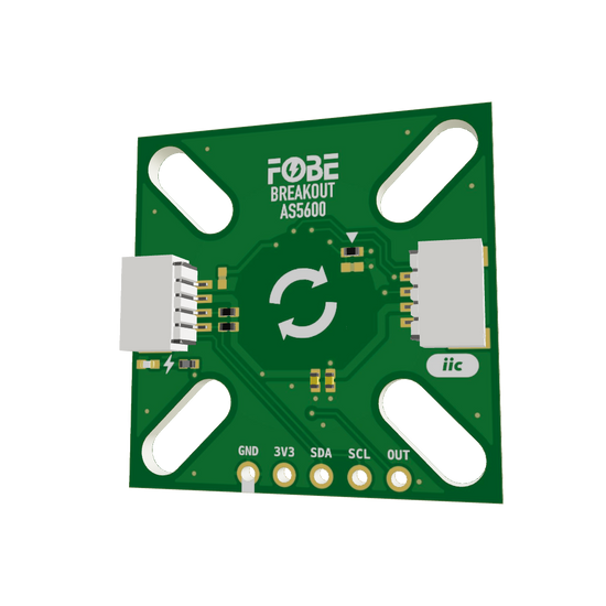 FoBE Breakout AS5600 12-bit contactless magnetic rotary position sensor with I2C interface
