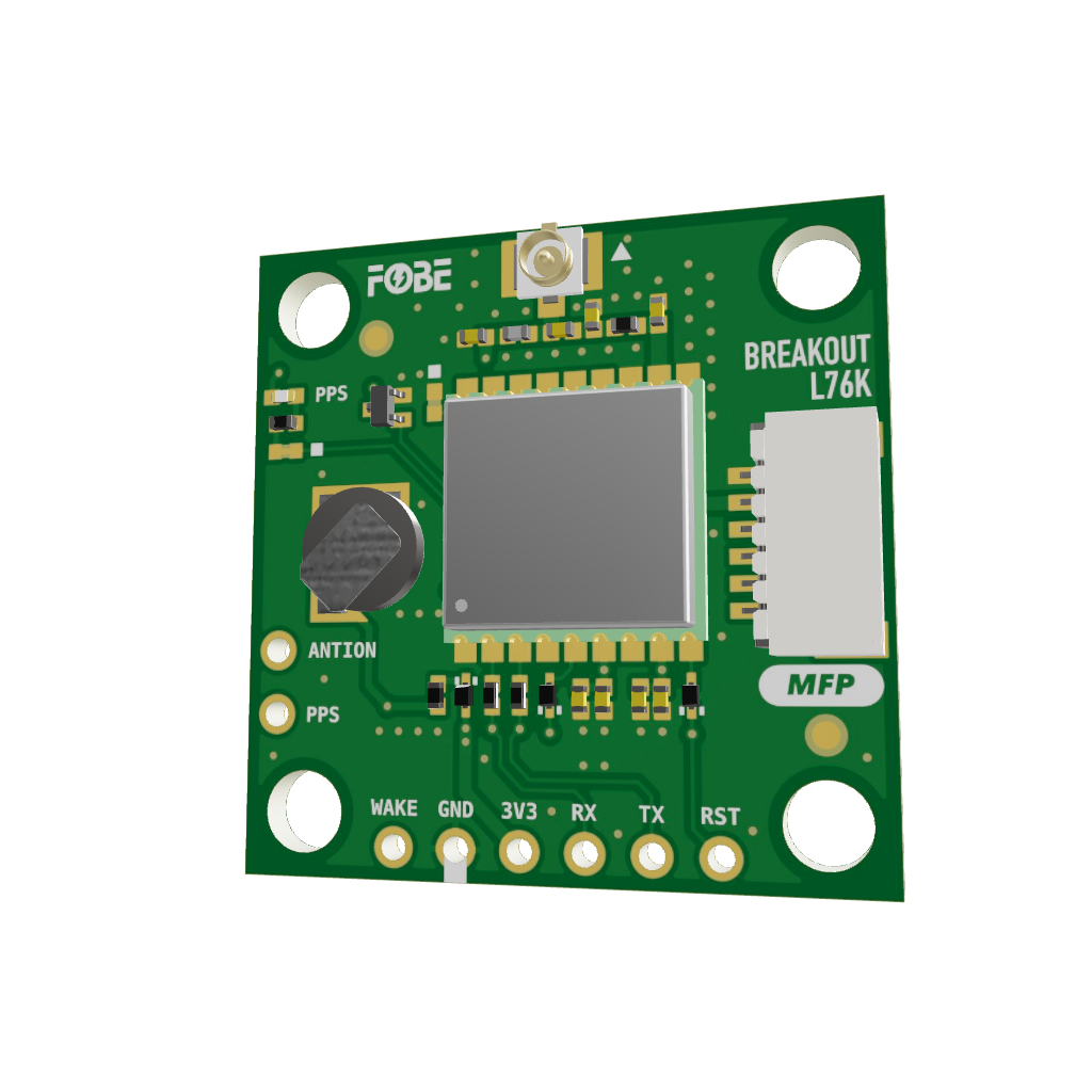 FoBE Breakout L76K GNSS GPS module 3D model for IoT applications