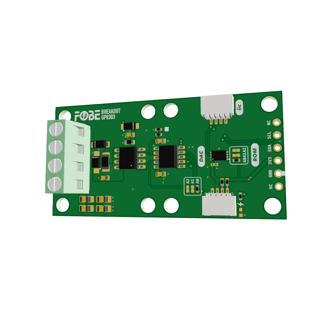 FoBE Breakout GP8303 I2C to 4-20mA DAC converter for industrial automation and process control