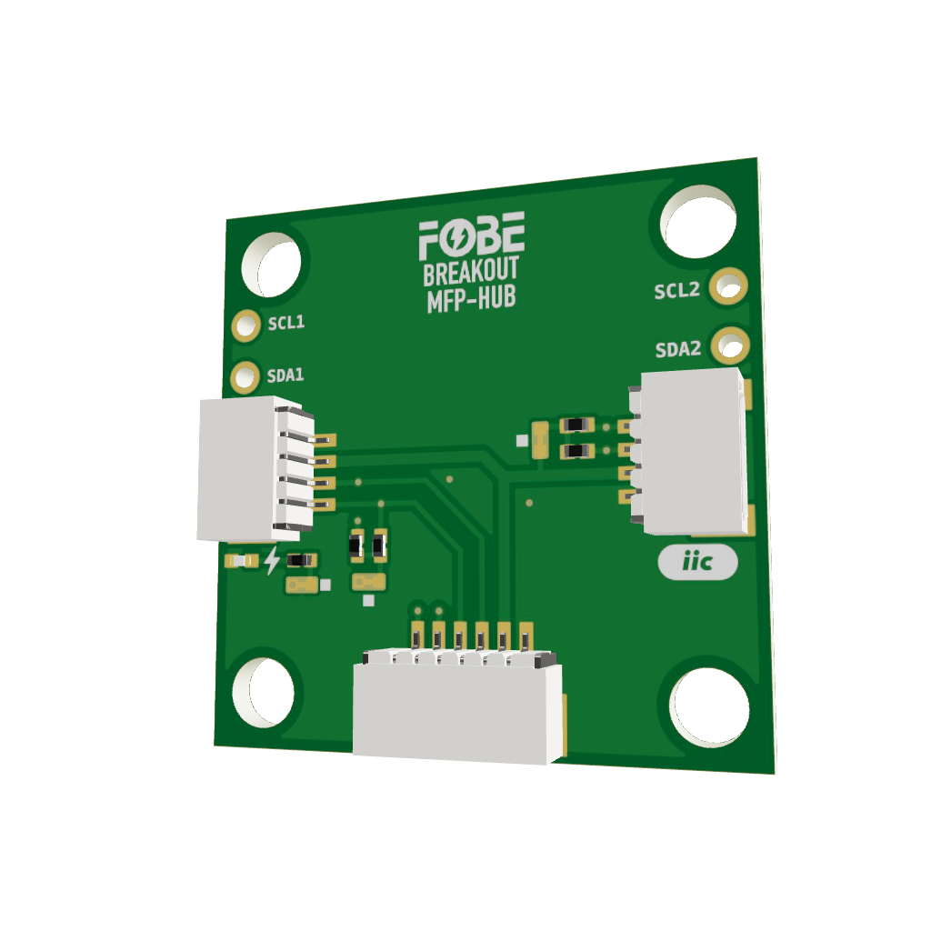 FoBE Breakout MFP-HUB I2C interface converter 6-pin to dual 4-pin JST SH1.0
